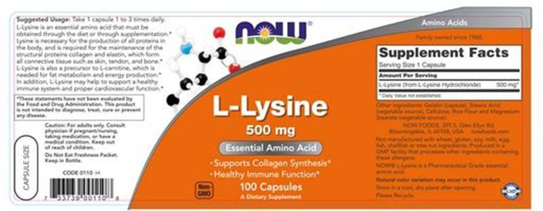 L -Lysin 500 mg - 100 Kapseln