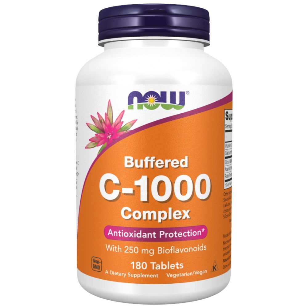 Vitamin C -1000 -Komplex - gepuffert mit 250 mg Bioflavonoiden - 180 Tabletten