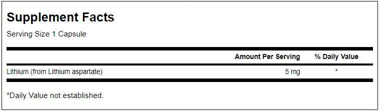 Lithium -Aspartat 5 mg 100 Kapseln