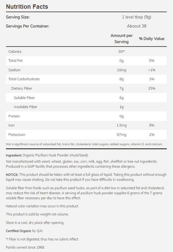 Psylliumschalenpulver / Bio - 680 Gramm