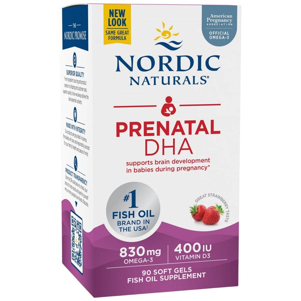 Pränatale DHA 830 mg | Mit 400 IU D3 - 90 Kautkapseln