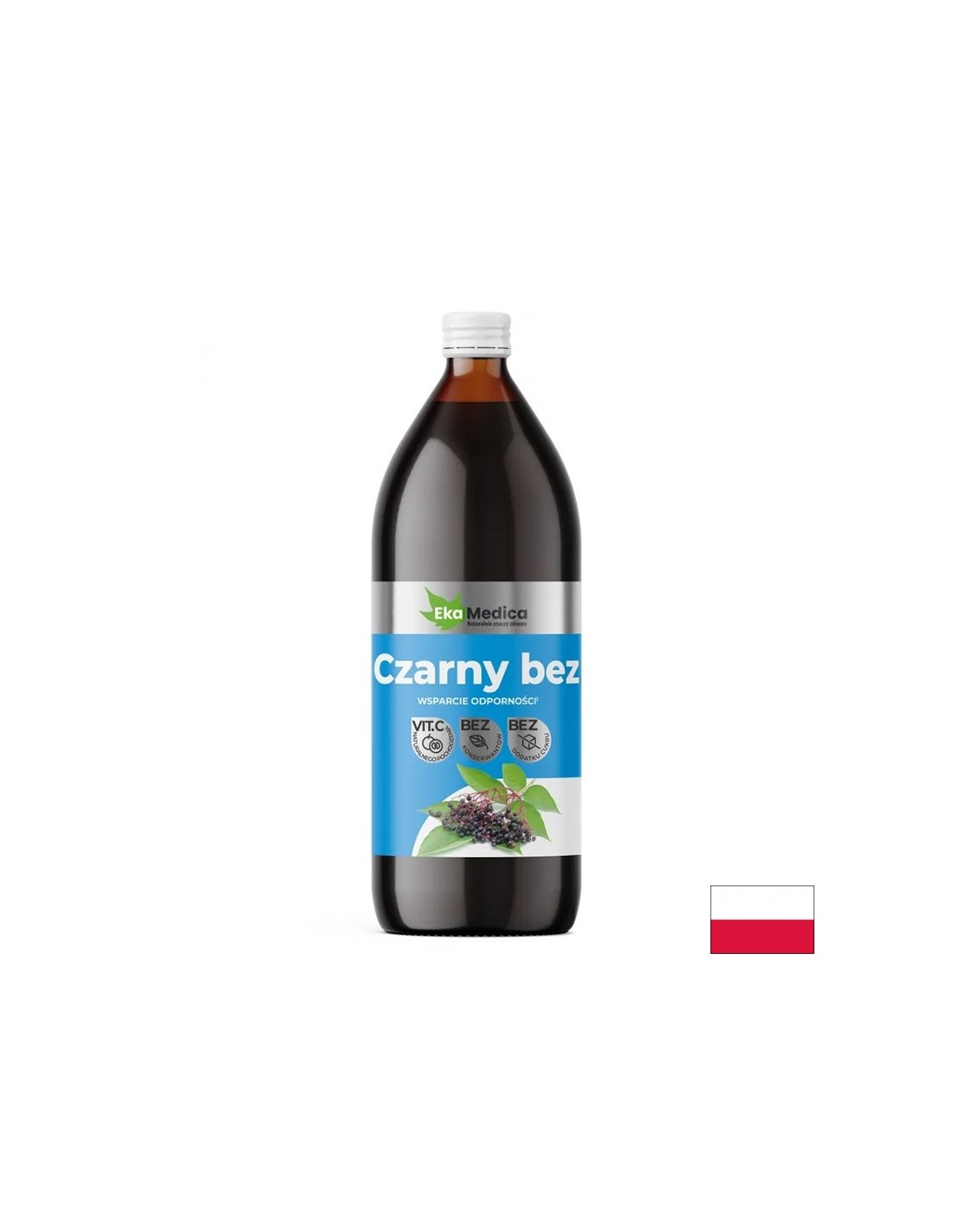 Holundersaft mit Camu Camu und natürlichem Vitamin C – Immunität und Atmungssystem, 1 Liter, 20 oder 40 Dosen