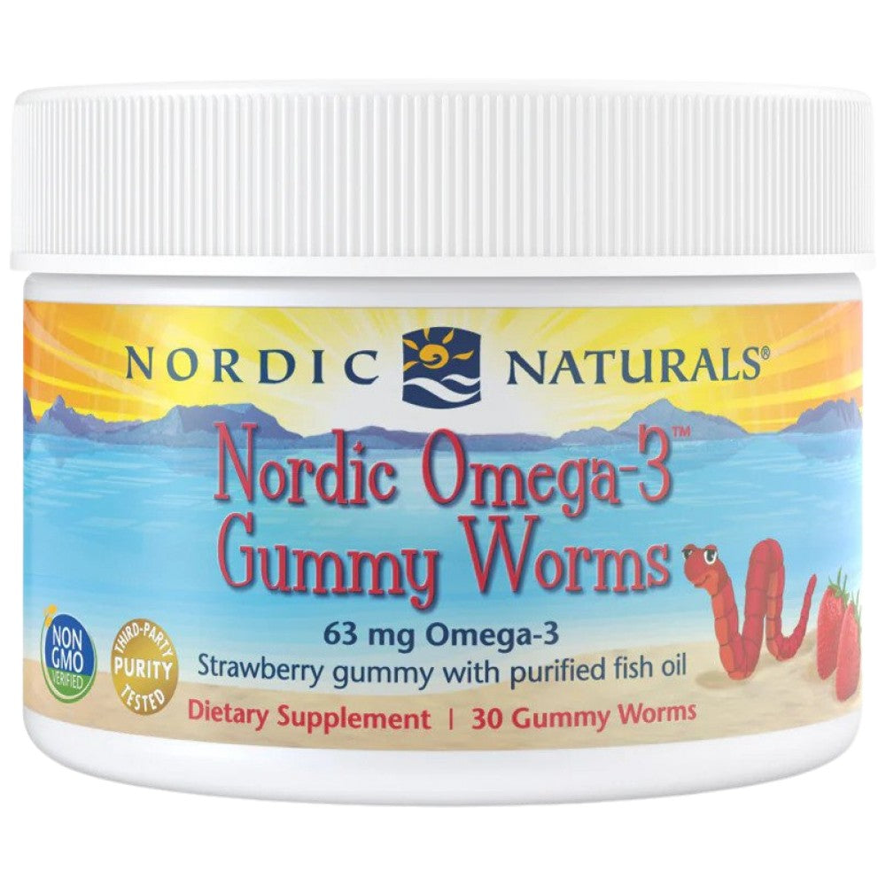 Nordische Omega -3 -Gummiwürmer 63 mg - 30 kaubare Gelkapseln