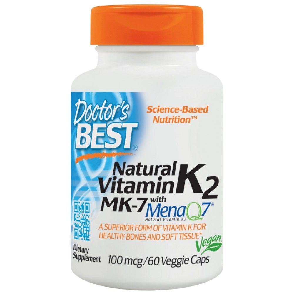 Beste natürliche Vitamin K2 MK -7 100 mcg - 60 Kapseln