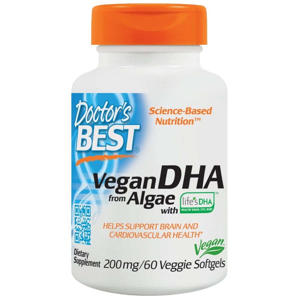 Beste vegane DHA von Algen 200 mg - 60 Gelkapseln