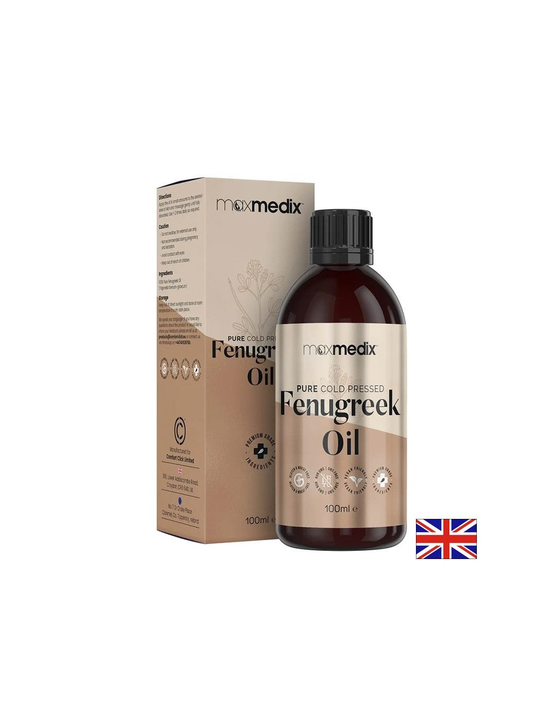 100 % natürliches kaltgepresstes Bockshornkleeöl (Samen), 100 ml