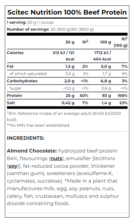 100 % Rinderprotein 0,900 kg