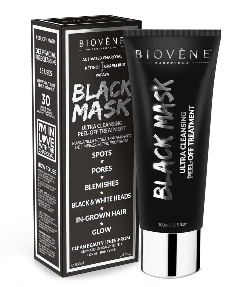 Tiefenreinigende schwarze Maske mit Aktivkohle – 100 ml