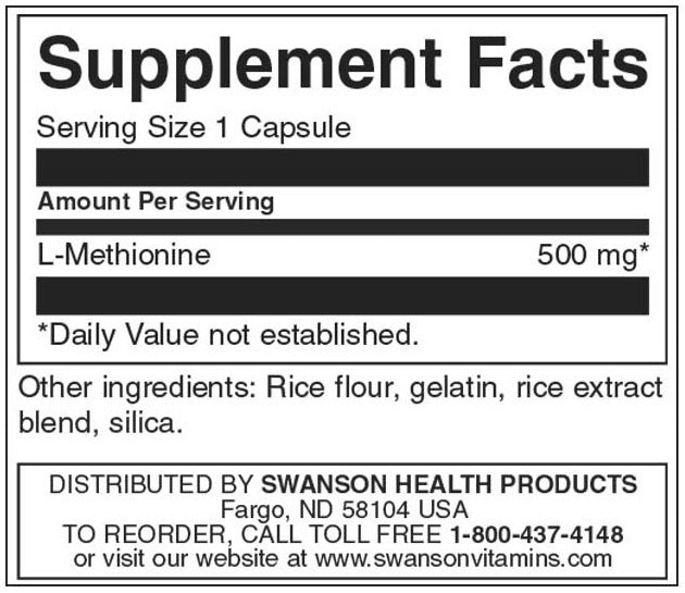 100 % reines L-Methionin 500 mg – 30 Kapseln