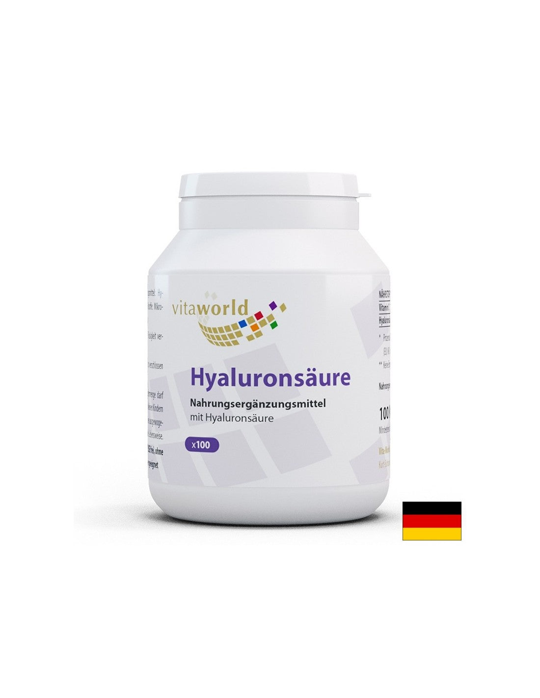 Schönes Haar und schöne Haut – Hyaluronsäure, 100 mg + Vitamin C, 100 Kapseln
