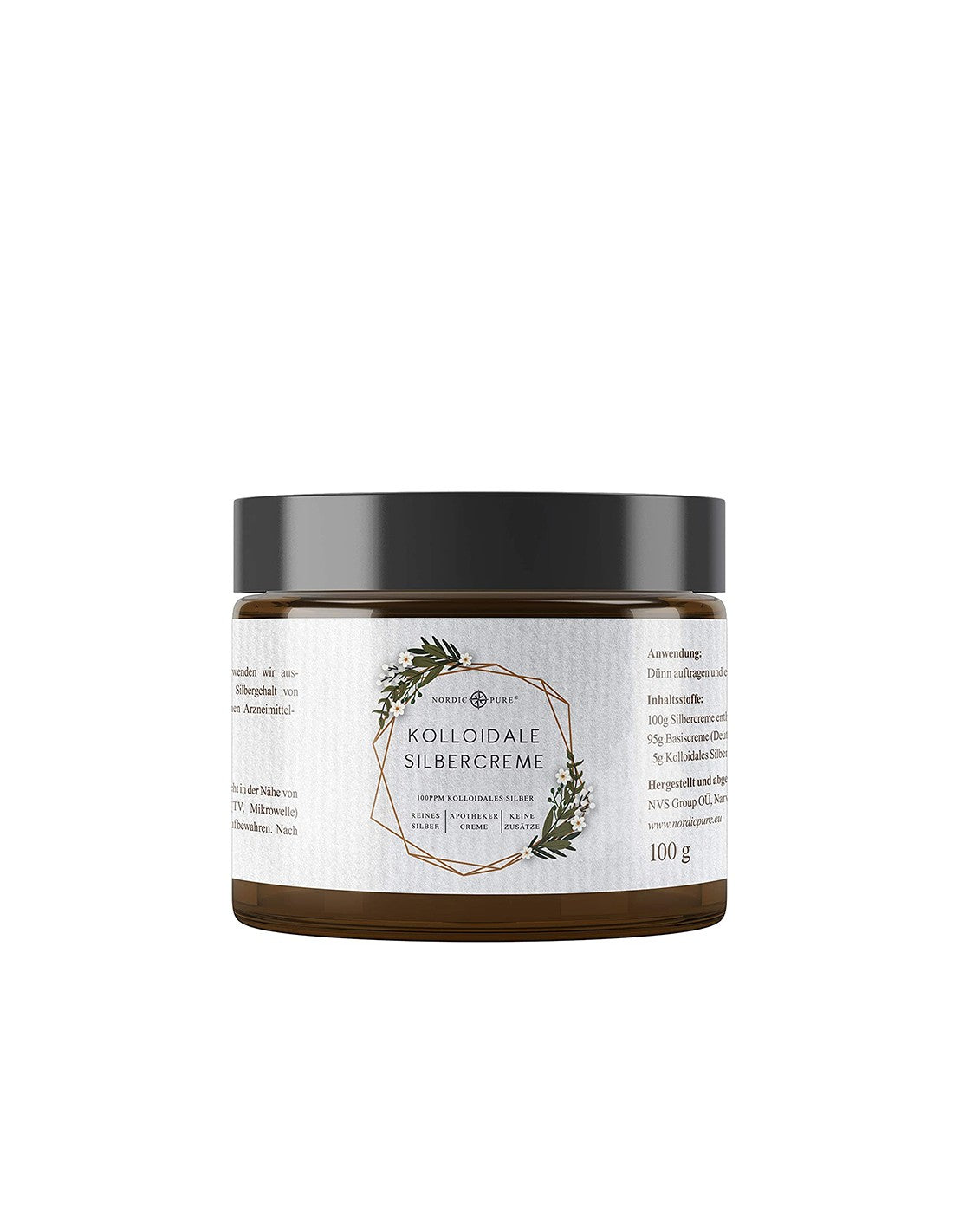 Gesichts- und Körpercreme mit kolloidalem Silber (100 ppm), 100 g