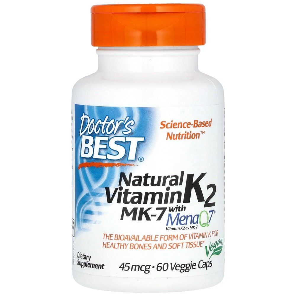 Beste natürliche Vitamin K2 MK -7 45 mcg - 60 Kapseln