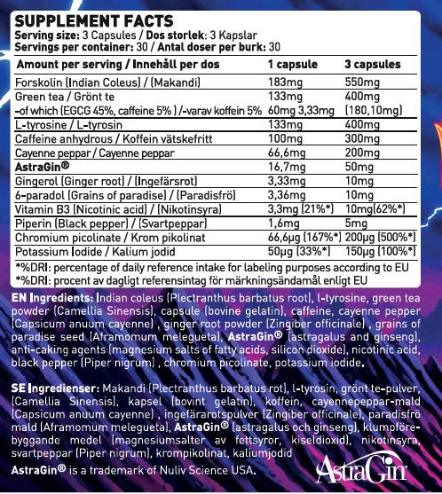 Höllenfeuer | Mit Forskolin, Paradies- und grünen Tee - 90 Kapseln