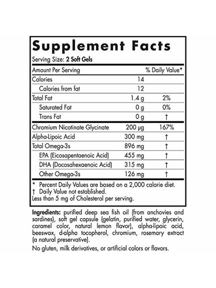 Omega Blutzucker 896 mg - 60 Gelkapseln