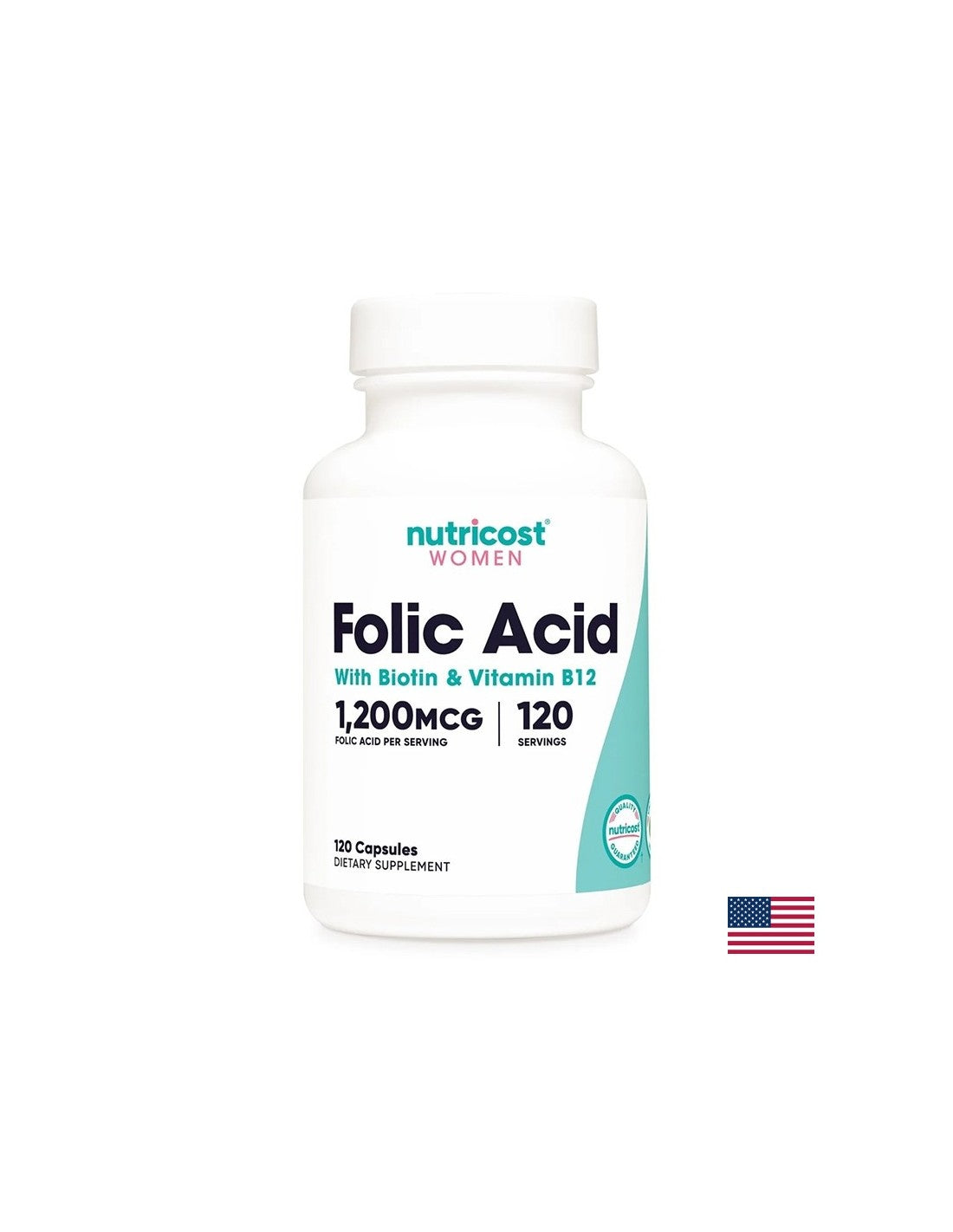 Pflege für Herz, Nervensystem, Haare und Haut – Folsäure + Biotin + Vitamin B12, 120 Kapseln