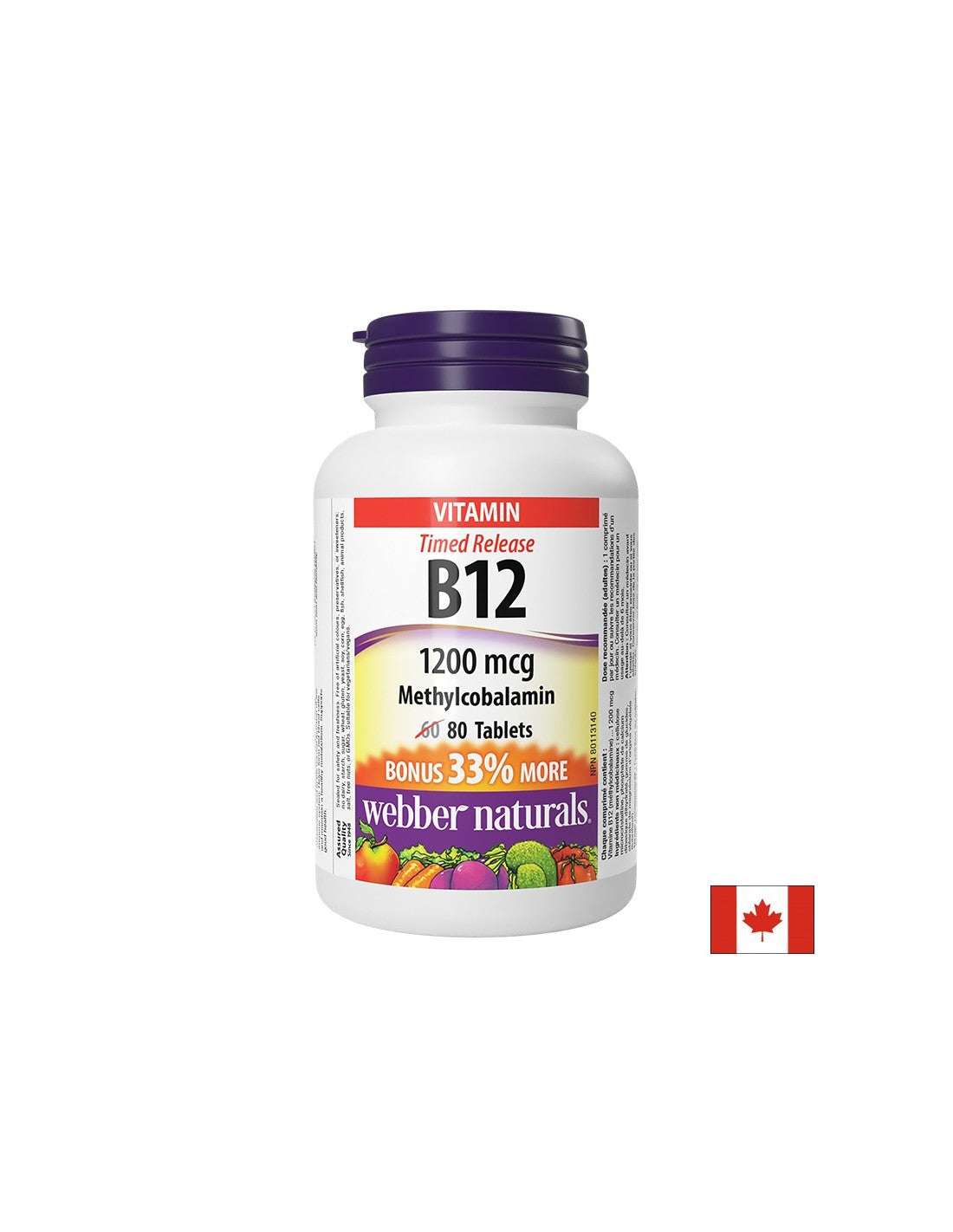 Nervensystem und Energie – Vitamin B12 (Methylcobalamin), 1200 µg x 80 e<tc>XTEND</tc>Tabletten mit verzögerter Wirkstofffreisetzung