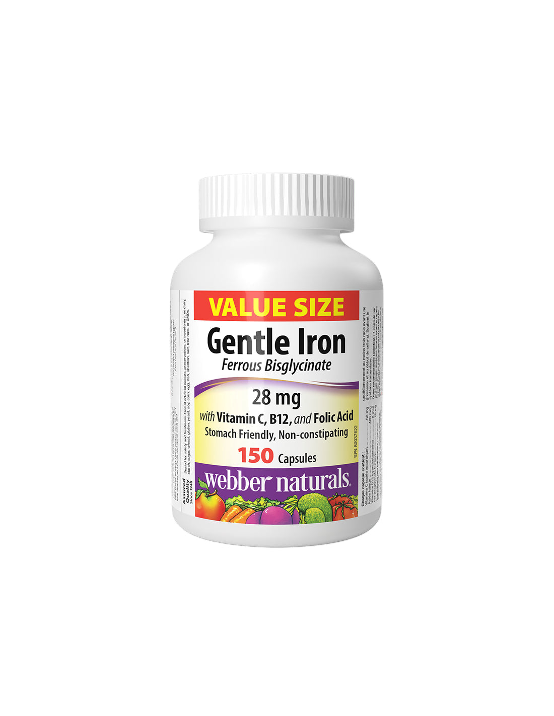 Anämie – Eisen (Eisenbisglycinat mit Vitamin C, B12 und Folsäure), 150 V-Kapseln