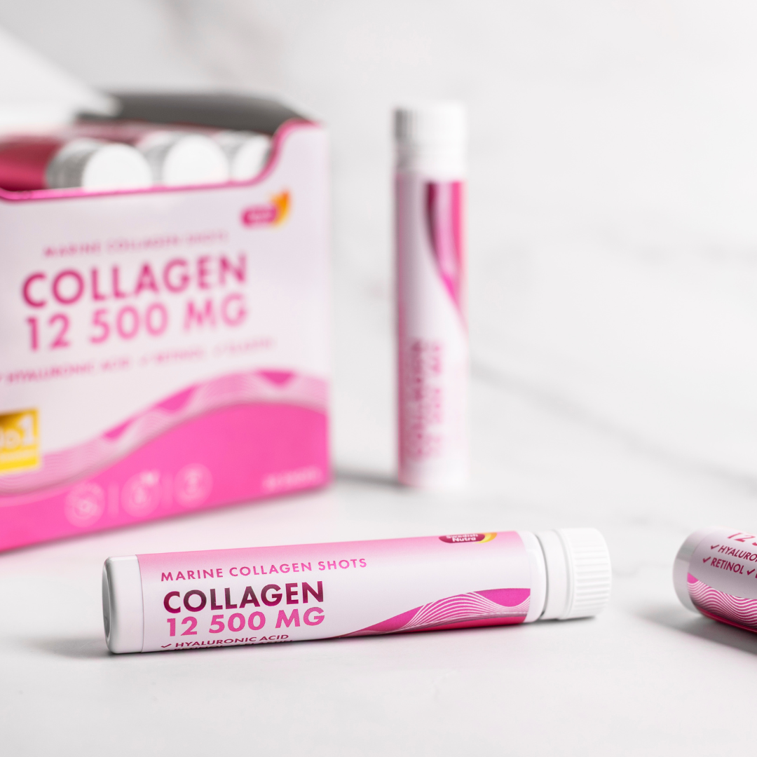 Fischkollagen 12.500 mg mit Retinol, Elastin und Hyaluronsäure – 20 x 25 ml