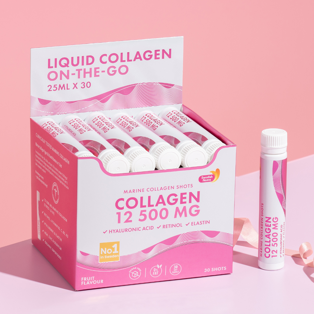 Fischkollagen 12.500 mg mit Retinol, Elastin und Hyaluronsäure – 30 x 25 ml