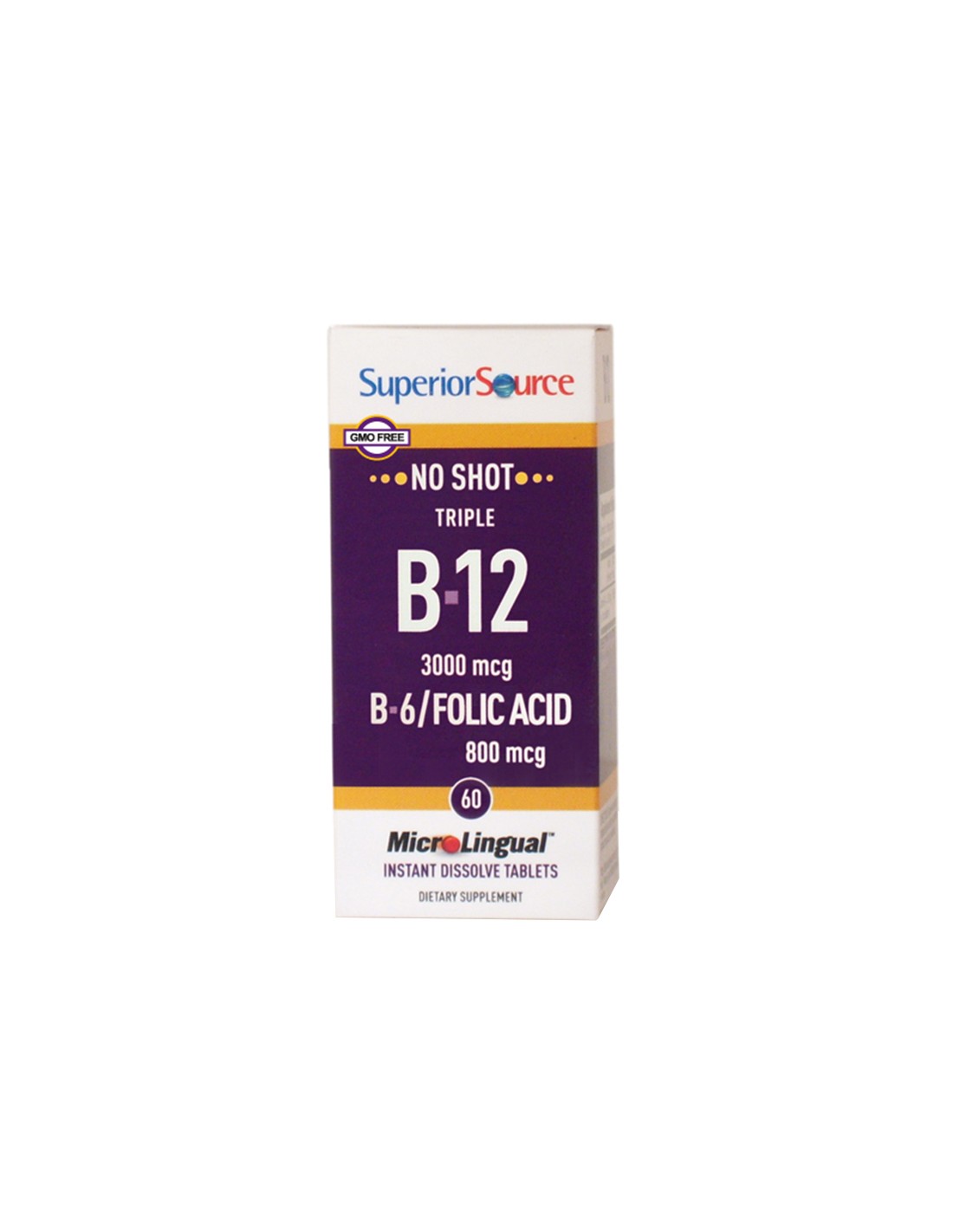 Vitamin B12, B6 und Folsäure, 60 Sublingualtabletten <tc>Superior Source</tc>