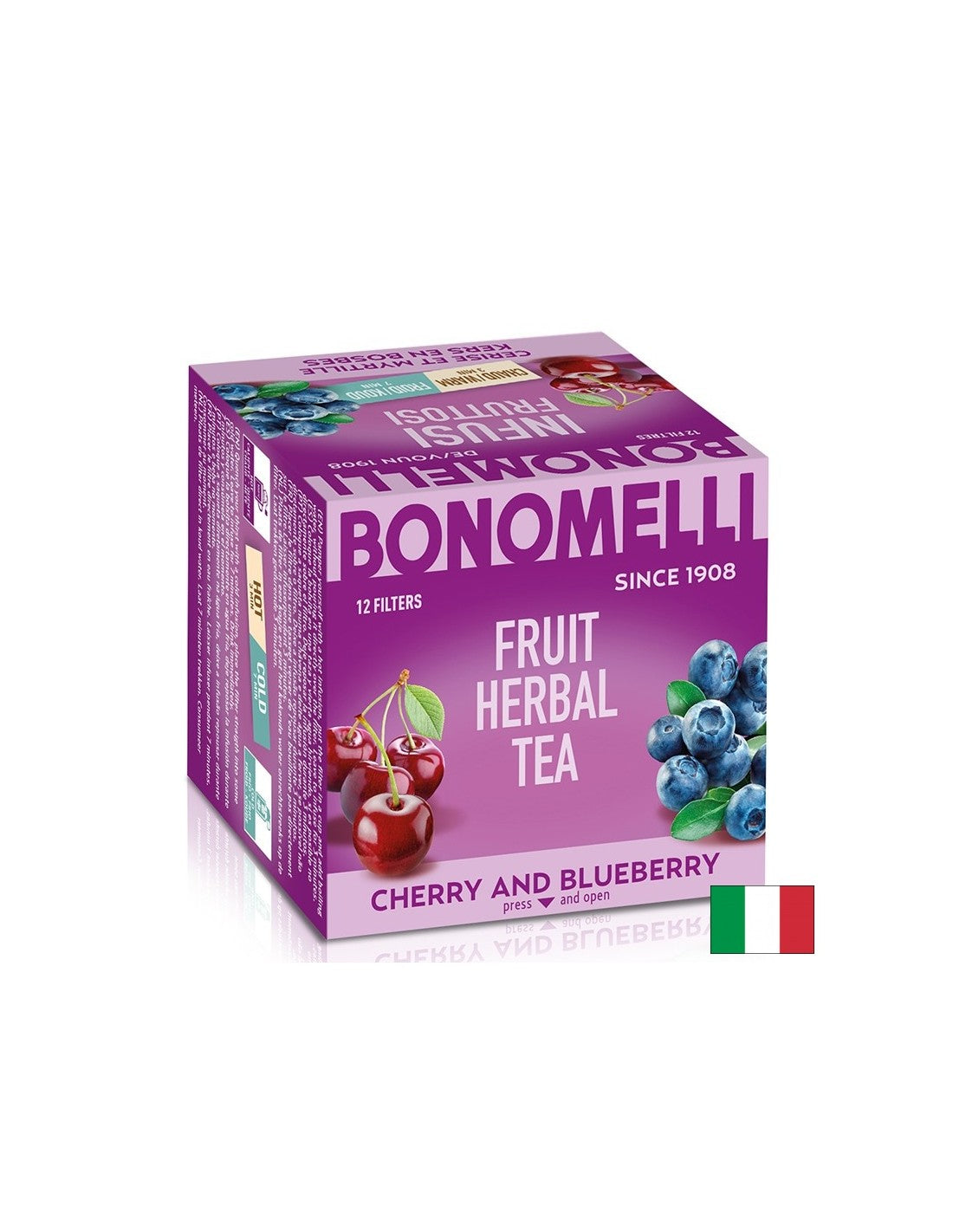 Früchtetee mit Kirsche und Blaubeeren – Reichhaltiger Geschmack und antioxidative Kraft, 12 Beutel