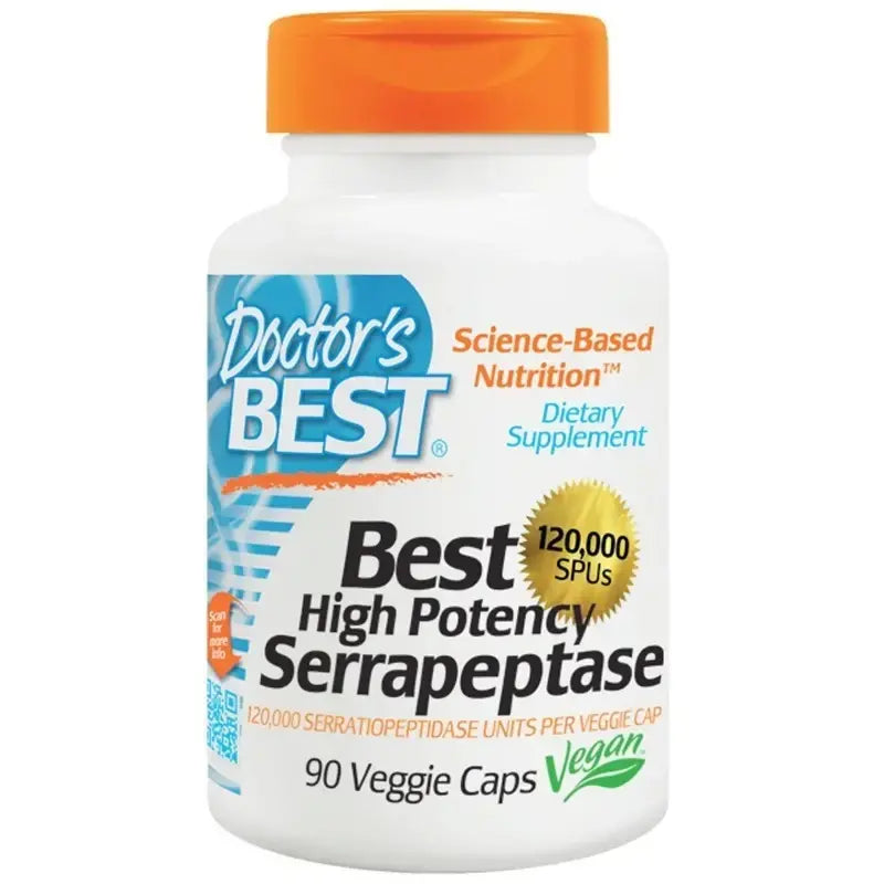 Serrapeptase, für eine normale Funktion der Nasennebenhöhlen und Atemwege, 120.000 x 90 Kapseln <tc>Doctor's Best</tc>