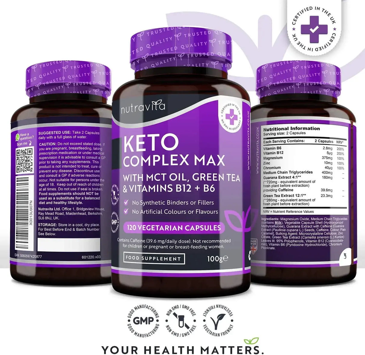 Keto Complex Max /120 Kapseln, 60 Dosen/ <tc>Nutravita</tc>