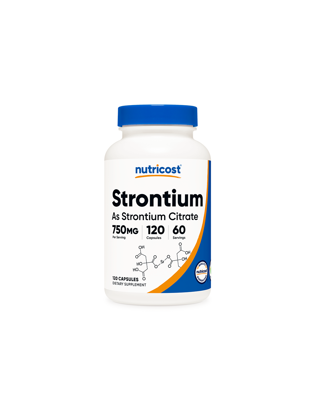 Knochen und Gelenke – Strontium (Citrat), 120 Kapseln <tc>Nutricost</tc>