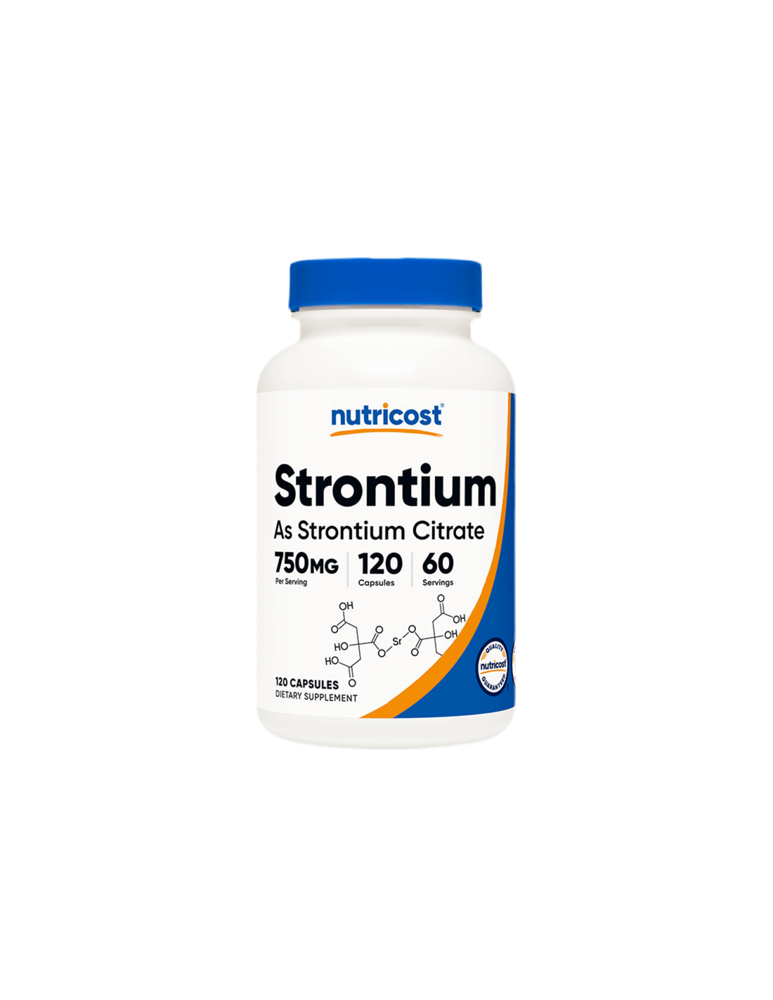 Knochen und Gelenke – Strontium (Citrat), 120 Kapseln <tc>Nutricost</tc>