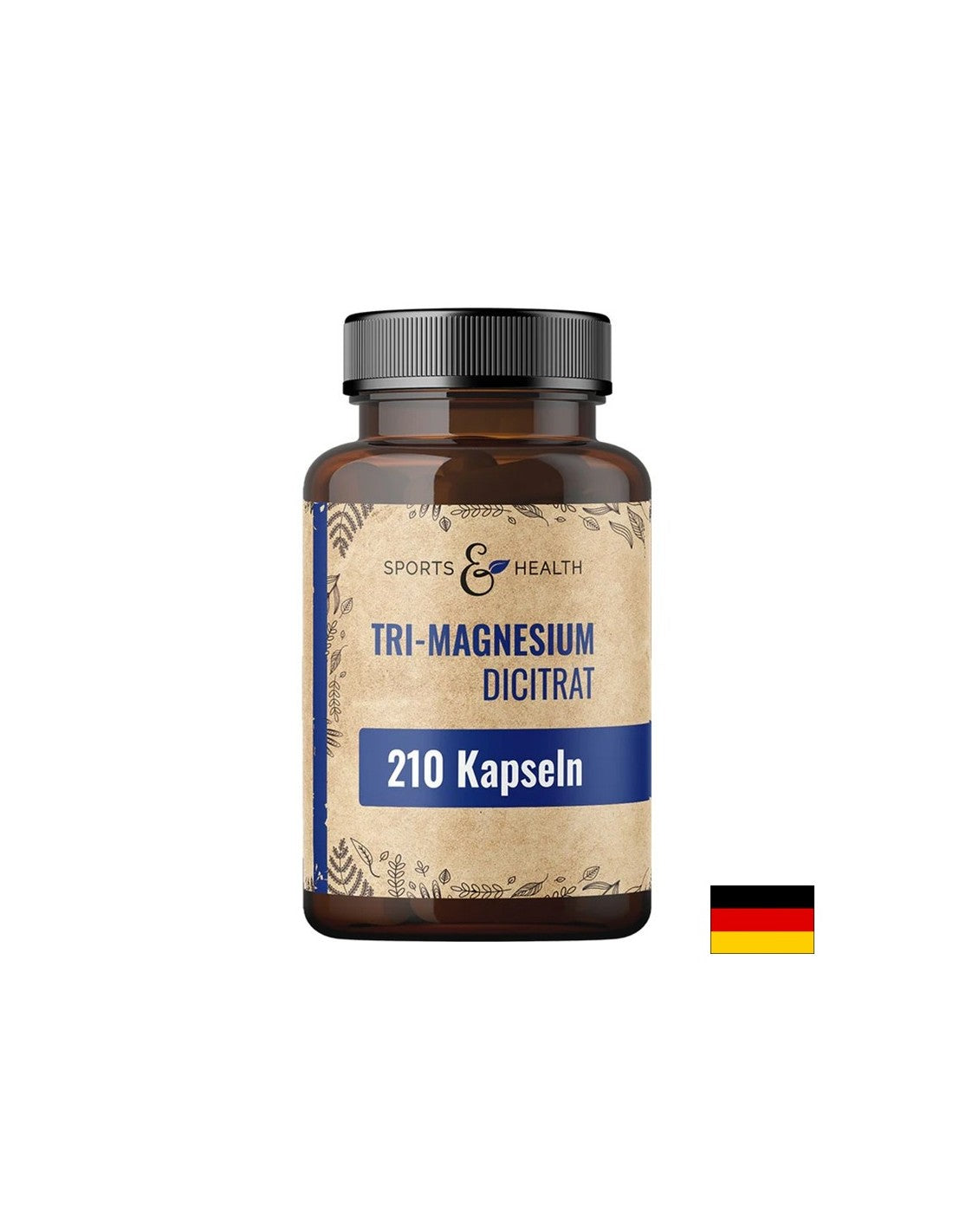 Muskelfunktion, Herz und neurologische Gesundheit – Magnesium (Trimagnesiumdicitrat), 120 mg x 210 Kapseln