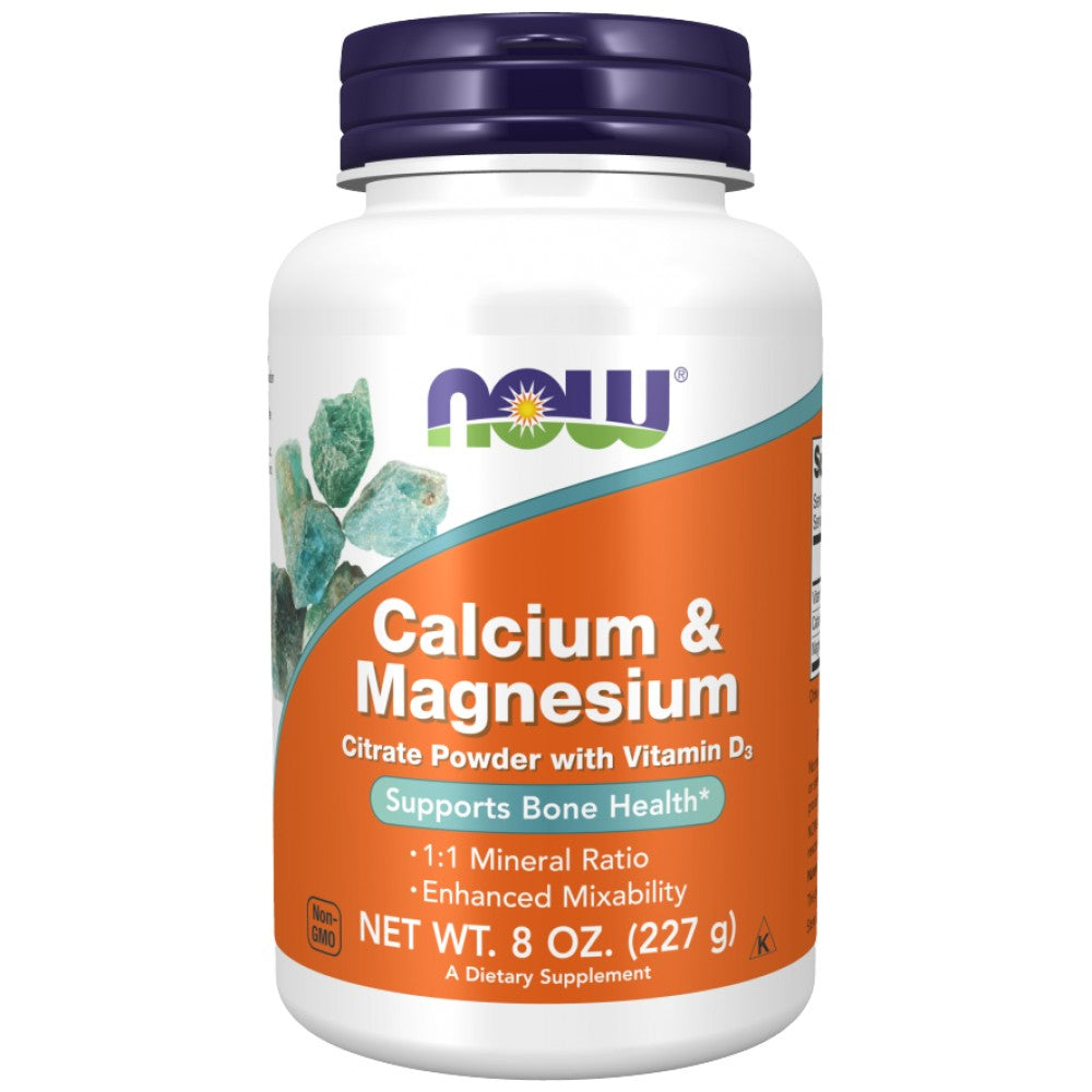 Calcium- und Magnesiumcitratpulver mit Vitamin D3 - 227 Gramm