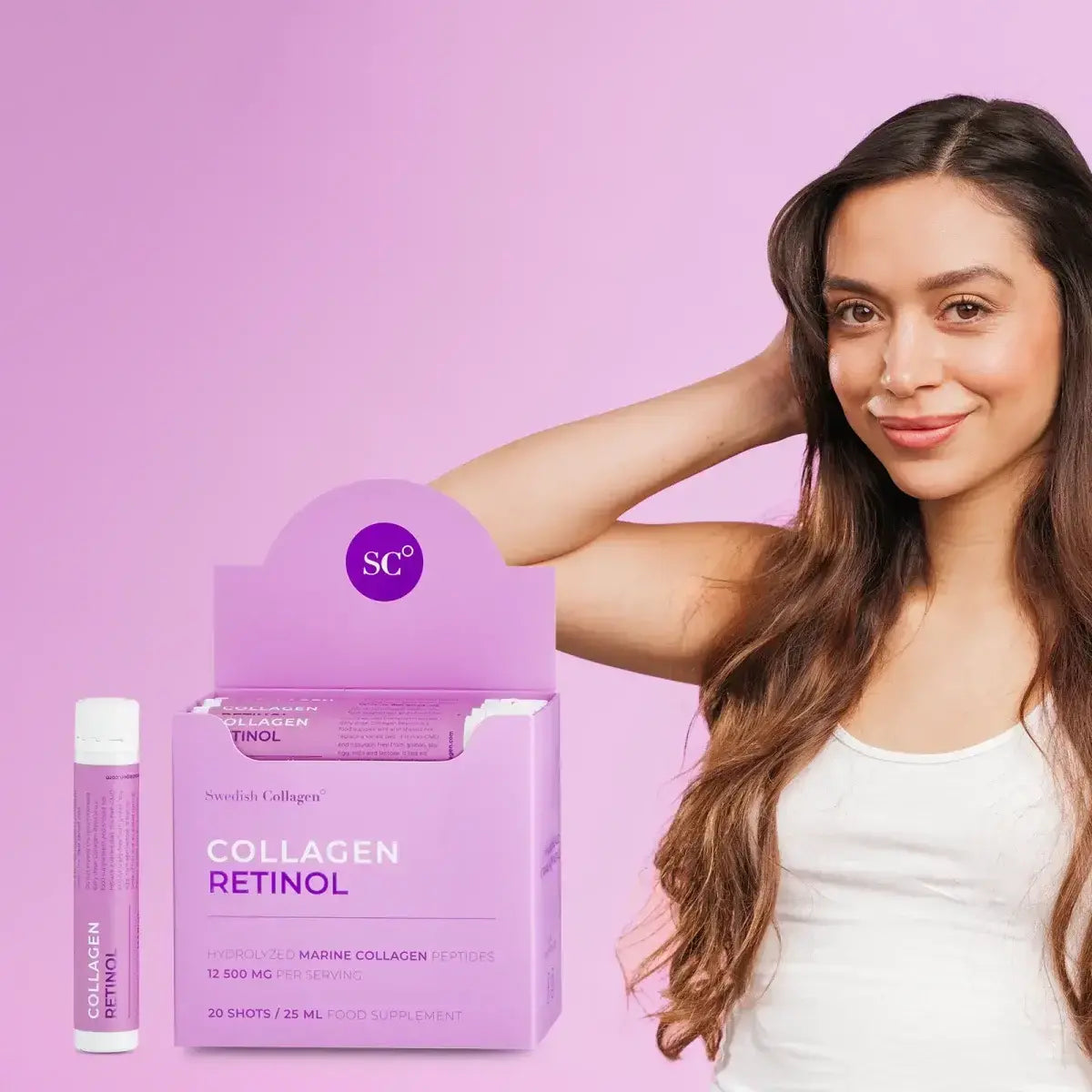 Fischkollagen 12500 mg mit Retinol, Hyaluronsäure, Biotin, MSM /20 Stück x 25 ml/ <tc>Swedish Collagen</tc>