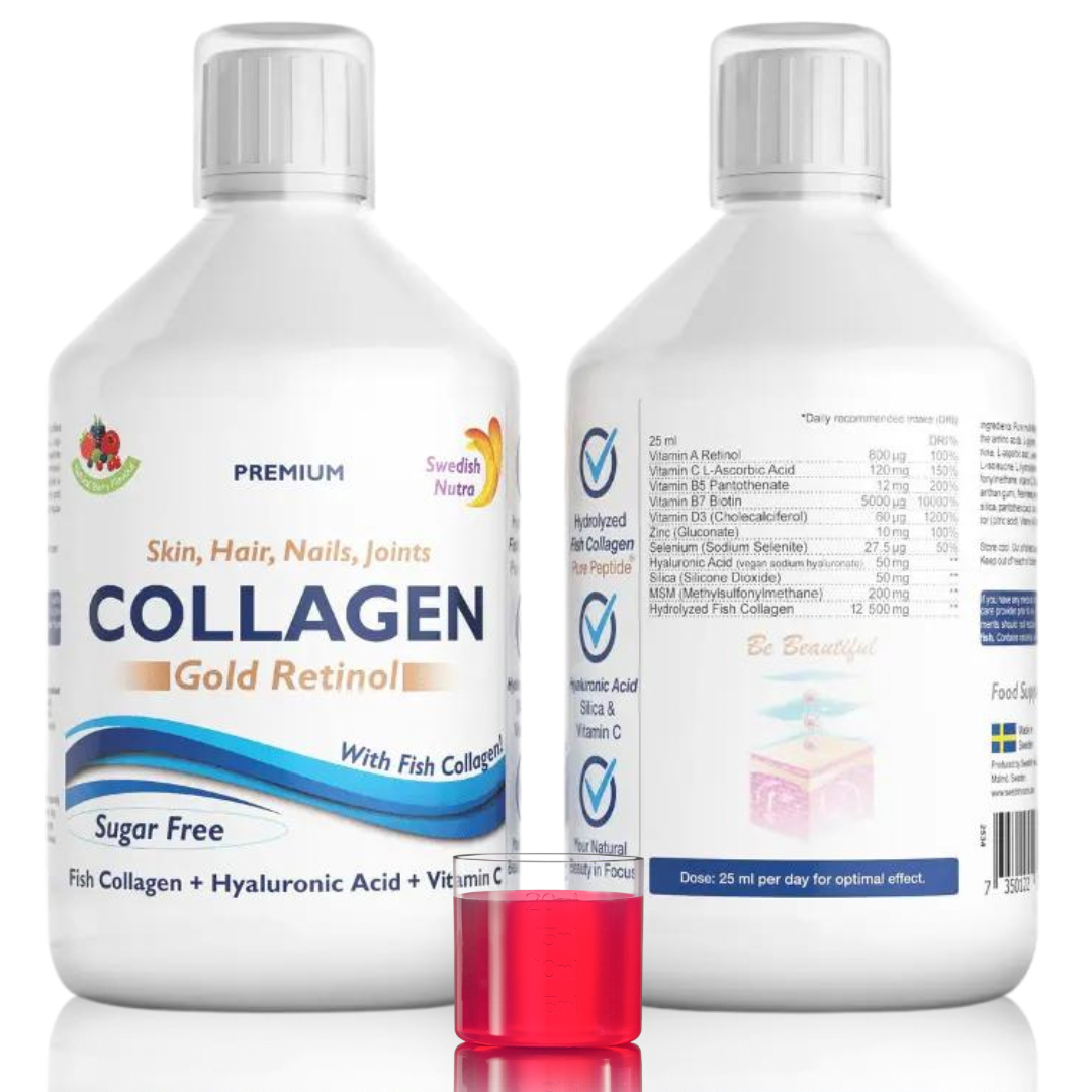 Fischkollagen 12500 mg, Gold-Retinol 500 ml <tc>Swedish Nutra</tc>