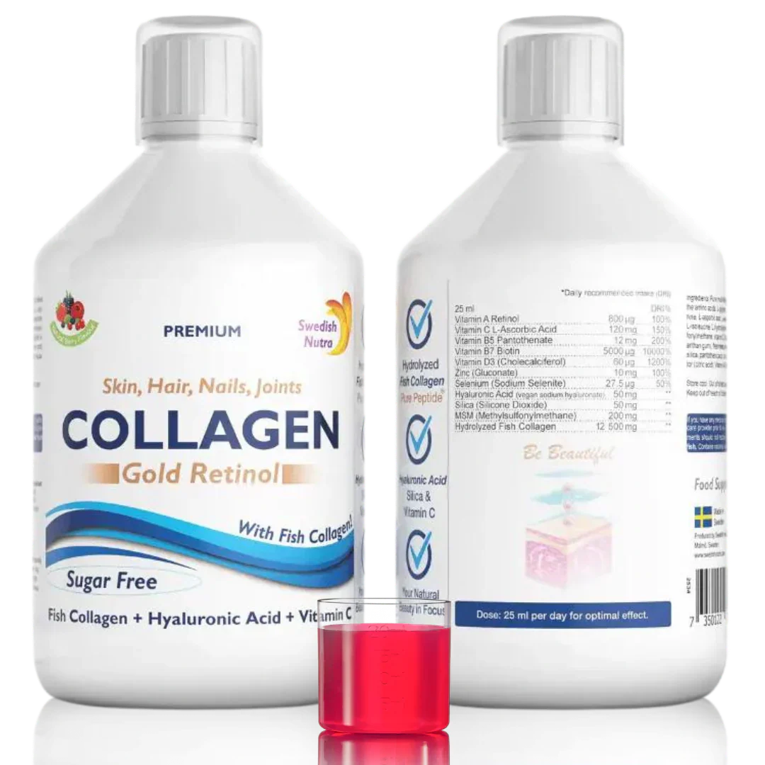 Fischkollagen 12500 mg, Gold-Retinol 500 ml <tc>Swedish Nutra</tc>
