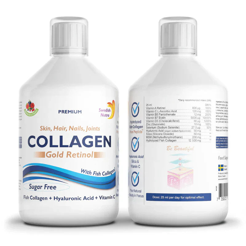 Fischkollagen 12500 mg, Gold-Retinol 500 ml <tc>Swedish Nutra</tc>