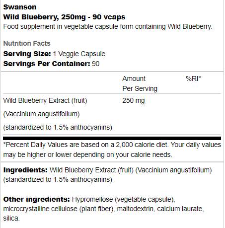 Wilde Blaubeer 250 mg 90 Kapseln