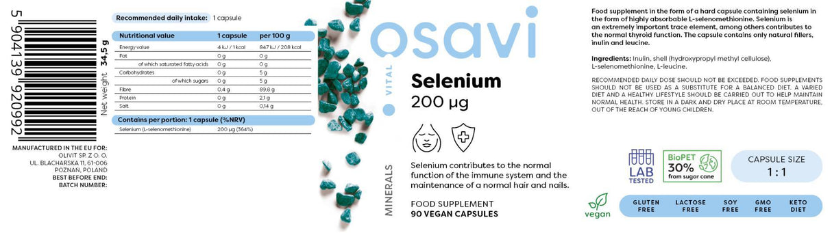 Selenium 200 MCG - 180 Kapseln