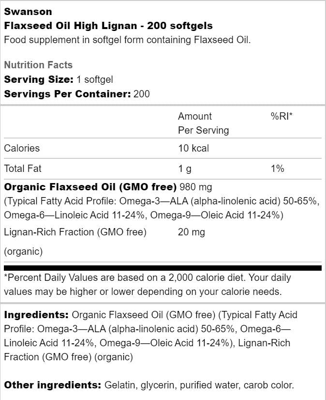 Leinsamenöl High Lignan 200 Gelkapseln