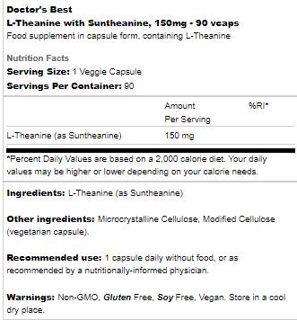 L-theanin 150 mg | Mit Sonnentheanin - 90 Kapseln