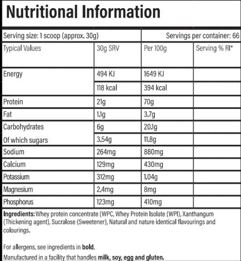 Leistungsprotein | Mischung aus Isolat & Konzentrat - 2000 Gramm