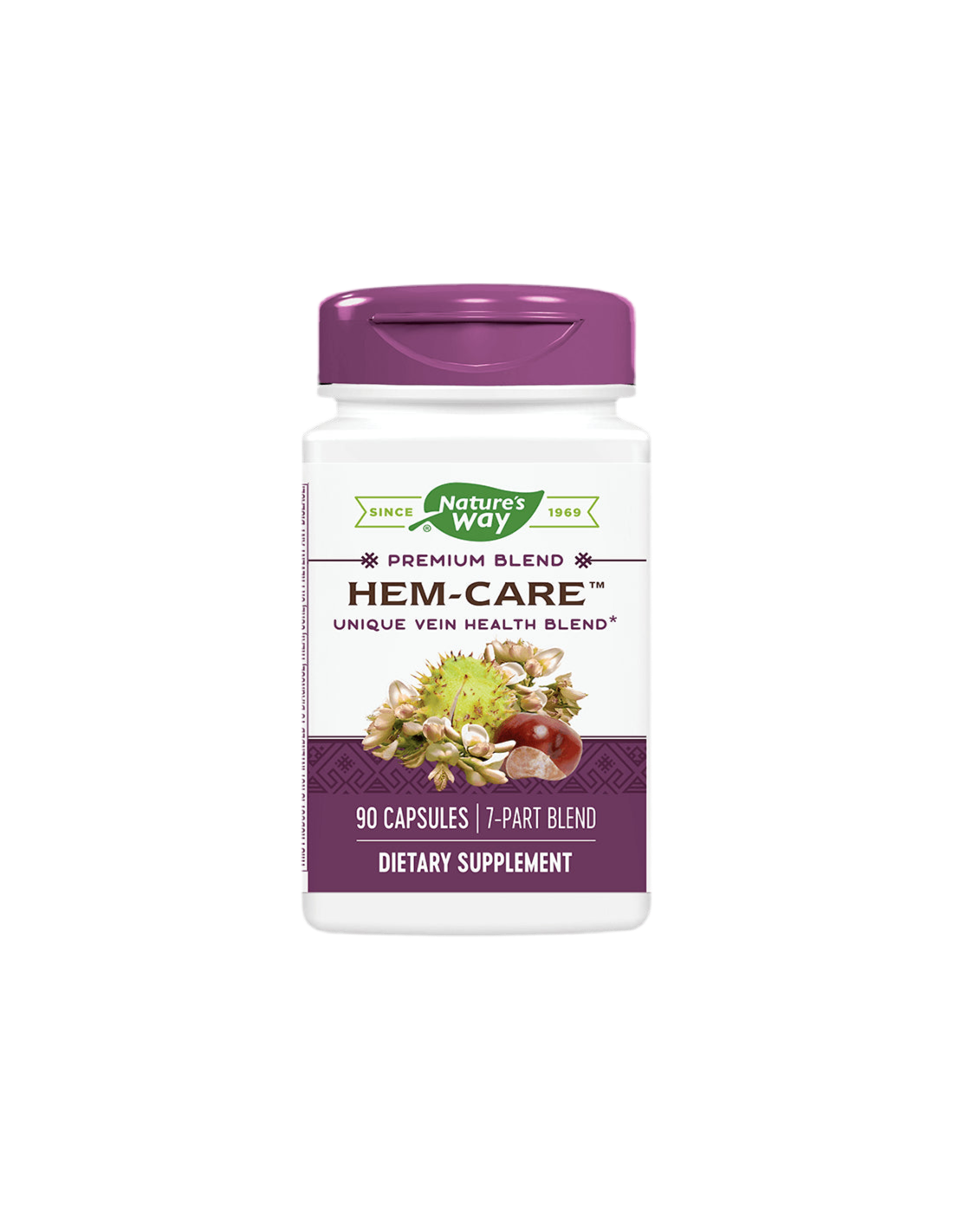 Хемороиди и разширени вени - Микс от витамини, минерали и билки Hem-Care, 90 капсули Nature’s Way - Feel You