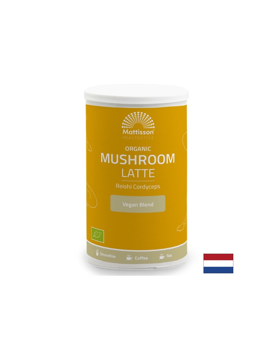 Latte mit Reishi und Cordyceps Bio (gewürzt mit Kakao und Zimt), 160 g