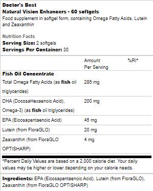 Beste natürliche Vision Enhancer - 60 Gelkapseln