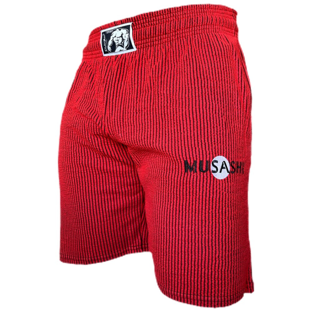 Sportshorts - Rot gestreifte / Trainingshorts - rot