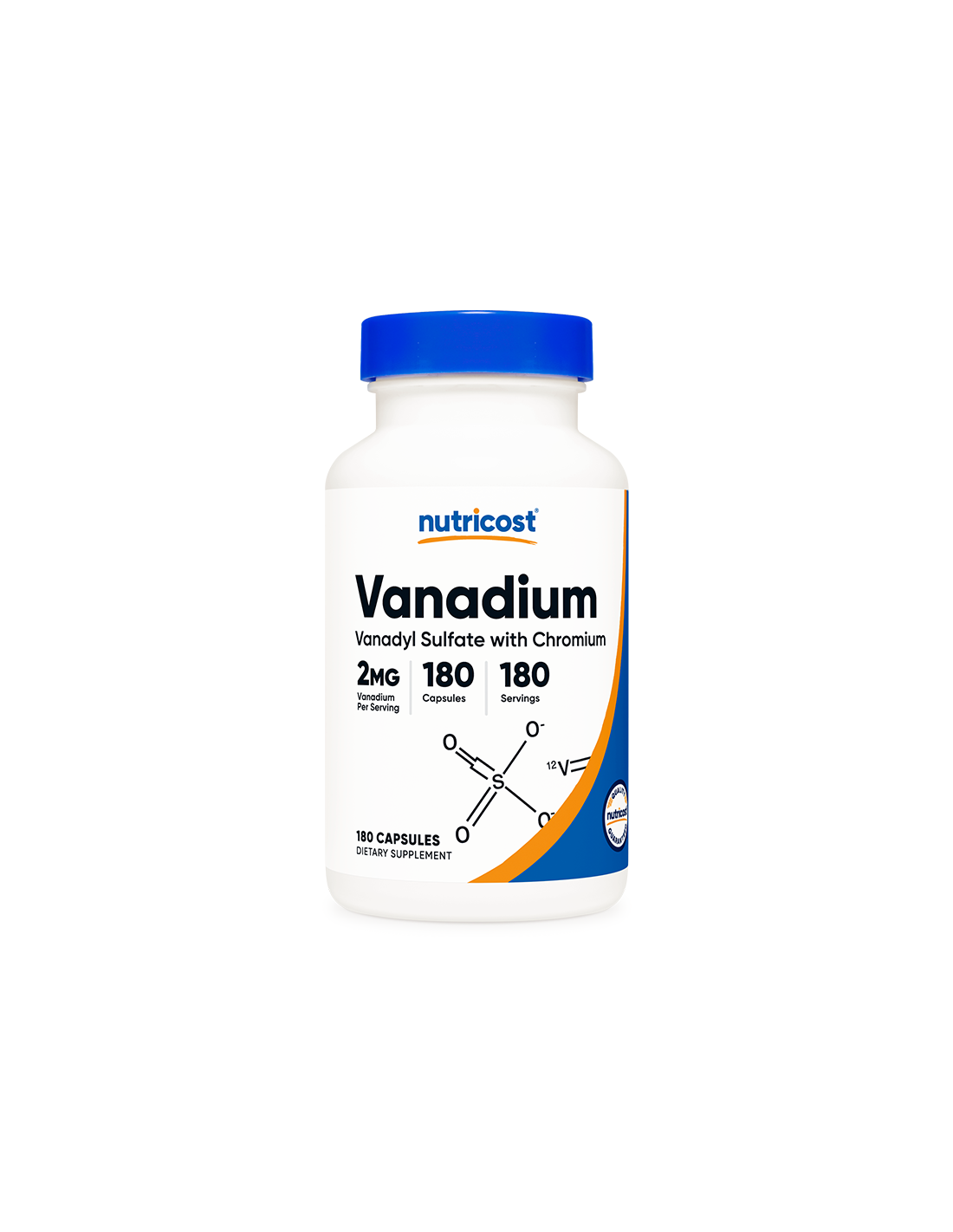 Diabetes, Herz-Kreislauf-Erkrankungen – Vanadium plus Chrom <tc>Nutricost</tc> 180 Kapseln