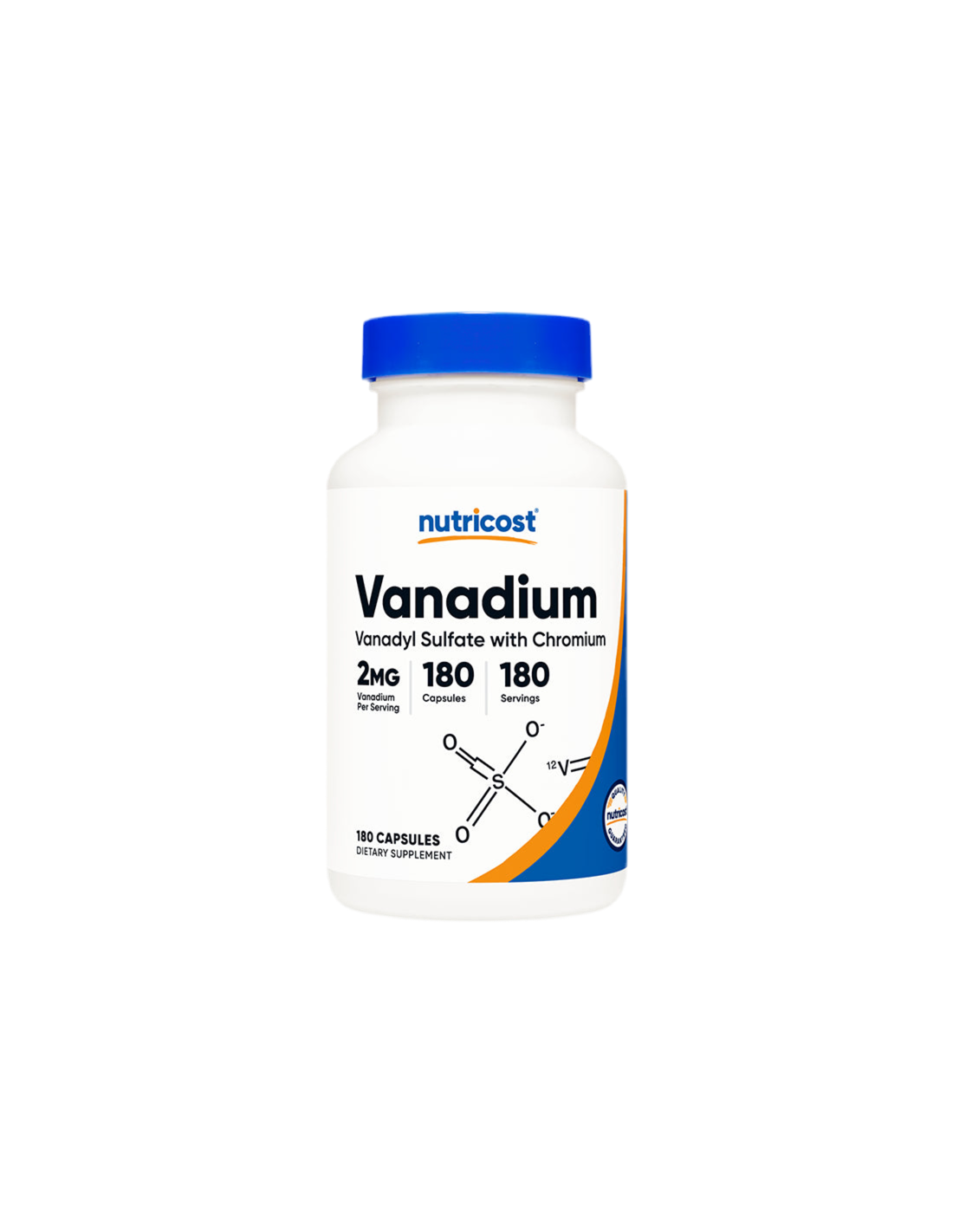 Diabetes, Herz-Kreislauf-Erkrankungen – Vanadium plus Chrom <tc>Nutricost</tc> 180 Kapseln