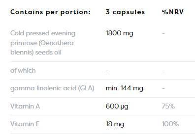 Primroseöl 1800 mg | mit Vitamin A & E - 60 Gelkapseln