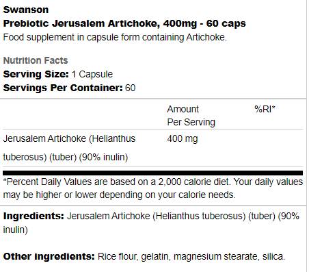 Präbiotisch Jerusalem Artischocken 400 mg 60 Kapseln