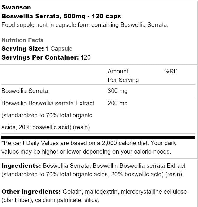 Boswellia serrata 500 mg 120 Kapseln
