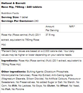Rosenhüftung 750 mg - 240 Tabletten